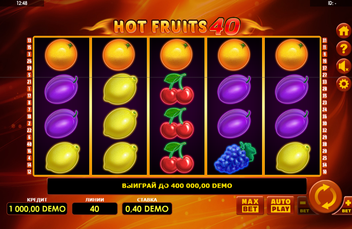 Изображение игрового автомата Hot Fruits 40